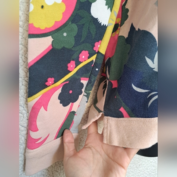 Women's Talbots Pink and Green Floral Abstract Design Pullover Sweater - Picture 5 of 10